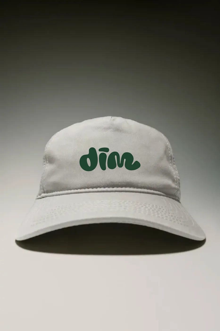 Grey cap with the Dim wordmark