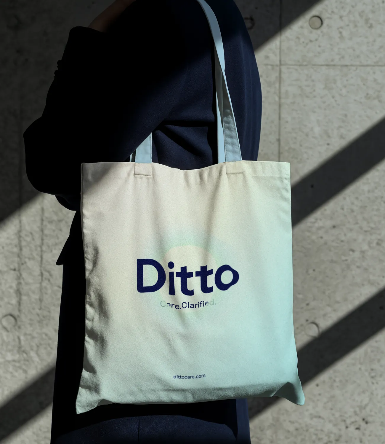 Ditto tote bag with Care. Clarified.