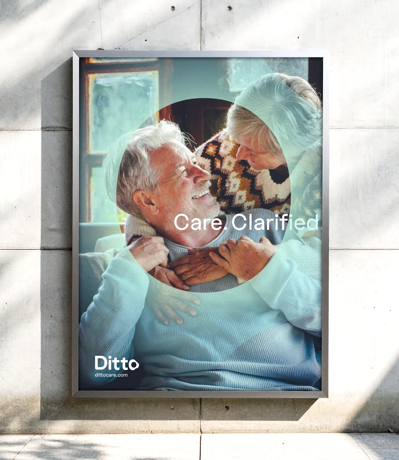 Ditto poster with an elderly couple and Care. Clarified.